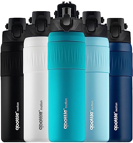 qbottle Insulated Water Bottles with Straw Lid – Stainless Steel Water  Bottle – Leak Proof Metal Water Bottle – No Sweat – Reusable – Aqua Blue,  23.6